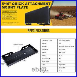 5/16in Quick Tach Attachment Mount Plate Trailer-Adapter Skid Steer Loader