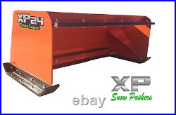5' XP24 KUBOTA ORANGE SNOW PUSHER With PULLBACK BAR-Skid Steer Loader-LOCAL PICKUP