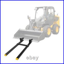 60 1500lbs Clamp on Pallet Forks with Adjustable Stabilizer Bar Loader Bucket