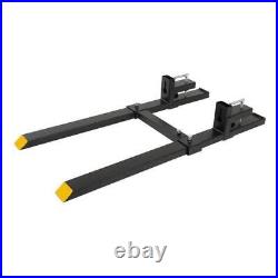 60 1500lbs Clamp on Pallet Forks with Adjustable Stabilizer Bar Loader Bucket