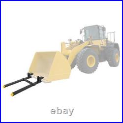 60 1500lbs Clamp on Pallet Forks with Adjustable Stabilizer Bar Loader Bucket