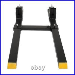 60 1500lbs Clamp on Pallet Forks with Adjustable Stabilizer Bar Loader Bucket