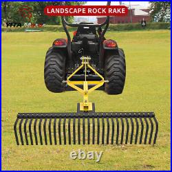 60'' 3 Point 3 Pt Landscape Rock Rake For Category 1 Skid Steer Tractors Loader