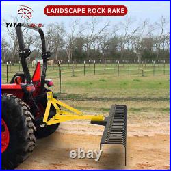 60'' 3 Point 3 Pt Landscape Rock Rake For Category 1 Skid Steer Tractors Loader