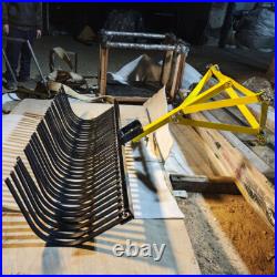 60'' 3 Point 3 Pt Landscape Rock Rake For Category 1 Skid Steer Tractors Loader