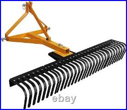 60 3 Point Landscape Rock Rake Category 1 Tractor Attachment Soil Gravel Lawn