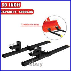 60'' 4000Lbs Tractor Pallet Forks Clamp on Skid Steer Loader Bucket Quick Attach