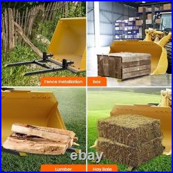 60 4000 lbs Clamp on Pallet Forks with Bar for Loader Bucket Skid Steer Tractor