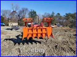 60 Brush Root Rake Grapple Attachment Skid Steer Tractor Quick Attach