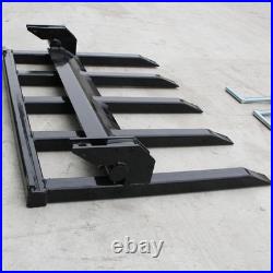 60 Clamp Debris Forks Tractor Skid Steer Loader Bucket Pallet Forks Heavy Steel