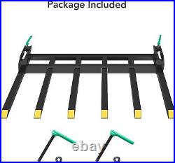 60 Clamp on Debris Pallet Fork for Tractor Skid Steer Buckets Attachment 4000lb