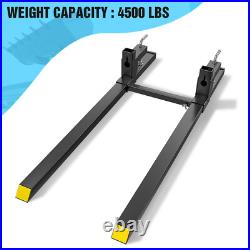 60 Clamp on Pallet Forks 4500lbs for Loader Bucket Tractor with Adjustable Bar