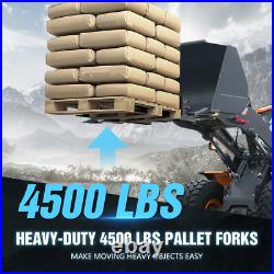60 Clamp on Pallet Forks 4500lbs for Loader Bucket Tractor with Adjustable Bar