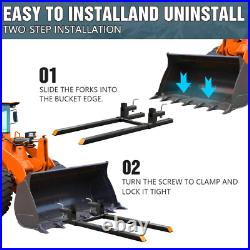 60 Clamp on Pallet Forks 4500lbs for Loader Bucket Tractor with Adjustable Bar