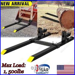 60'' Clamp on Pallet Forks Skid Steer Loader Bucket Tractor Quick Attach 1500lbs