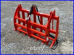 60 Compact Tractor Root Rake Brush Clam Grapple Attachment Fits Kubota Loader
