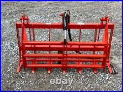 60 Compact Tractor Root Rake Brush Clam Grapple Attachment Fits Kubota Loader