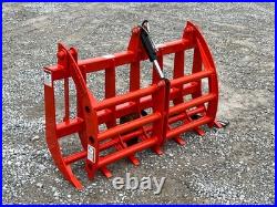 60 Compact Tractor Root Rake Brush Clam Grapple Attachment Fits Kubota Loader