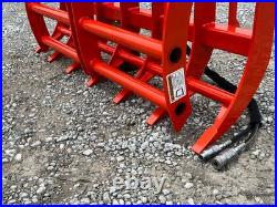 60 Compact Tractor Root Rake Brush Clam Grapple Attachment Fits Kubota Loader