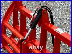 60 Compact Tractor Root Rake Brush Clam Grapple Attachment Fits Kubota Loader