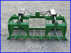60 Dual Cylinder Root Grapple Bucket Attachment Fits John Deere Tractor Loader