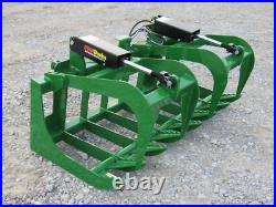 60 Dual Cylinder Root Grapple Bucket Attachment Fits John Deere Tractor Loader