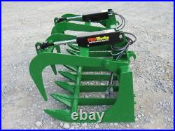 60 Dual Cylinder Root Grapple Bucket Attachment Fits John Deere Tractor Loader