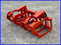 60 Dual Cylinder Root Grapple Bucket Attachment Fits Skid Steer Quick Attach