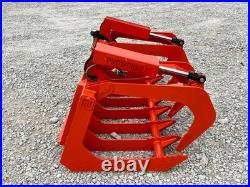 60 Dual Cylinder Root Grapple Bucket Attachment Fits Skid Steer Quick Attach
