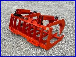 60 Dual Cylinder Root Grapple Bucket Attachment Fits Skid Steer Quick Attach