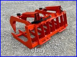 60 Dual Cylinder Root Grapple Bucket Attachment Fits Skid Steer Quick Attach