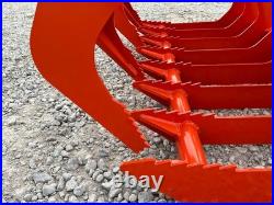 60 Dual Cylinder Root Grapple Bucket Attachment Fits Skid Steer Quick Attach
