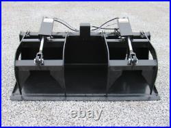 60 Dual Cylinder Smooth Bucket Grapple Attachment Fits Skid Steer Quick Attach