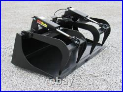 60 Dual Cylinder Smooth Bucket Grapple Attachment Fits Skid Steer Quick Attach 60 Dual Cylinder Smooth Bucket Grapple Attachment Fits Skid Steer Quick Attach