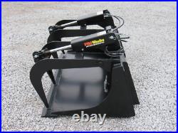 60 Dual Cylinder Smooth Bucket Grapple Attachment Fits Skid Steer Quick Attach