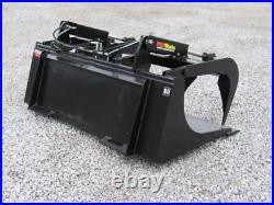 60 Dual Cylinder Smooth Bucket Grapple Attachment Fits Skid Steer Quick Attach