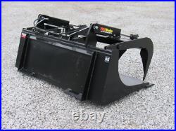 60 Dual Cylinder Smooth Bucket Grapple Attachment Fits Skid Steer Quick Attach