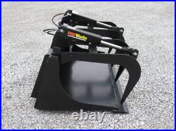 60 Dual Cylinder Smooth Bucket Grapple Attachment Fits Skid Steer Quick Attach