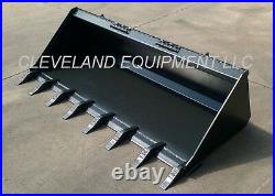 60 LOW PROFILE TOOTH BUCKET Skid-Steer Loader Tractor Attachment Teeth Bobcat