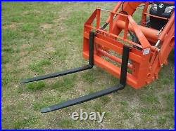 60 Root Grapple Bucket and 42 Long Pallet Forks Attachment Combo Quick Attach