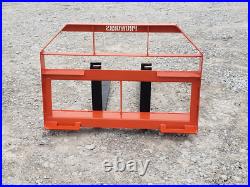 60 Root Grapple Bucket and 42 Long Pallet Forks Attachment Fits Skid Steer QA