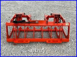 60 Root Grapple Bucket and 42 Long Pallet Forks Attachment Fits Skid Steer QA