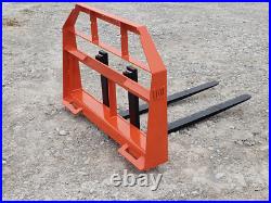 60 Root Grapple Bucket and 42 Long Pallet Forks Attachment Fits Skid Steer QA