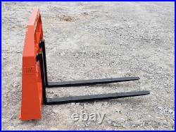 60 Root Grapple Bucket and 42 Long Pallet Forks Attachment Fits Skid Steer QA