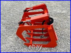 60 Root Grapple Bucket and 42 Long Pallet Forks Attachment Fits Skid Steer QA