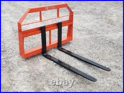 60 Root Grapple Bucket and 42 Long Pallet Forks Attachment Fits Skid Steer QA