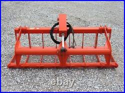 60 Single Cylinder Root Grapple Bucket Attachment Fits Skid Steer Quick Attach
