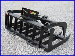 60 Single Cylinder Root Grapple Bucket Attachment Fits Skid Steer Quick Attach