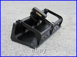 60 Single Cylinder Solid Bottom Bucket Grapple Attachment Fits Skid Steer QA