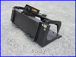 60 Single Cylinder Solid Bottom Bucket Grapple Attachment Fits Skid Steer QA